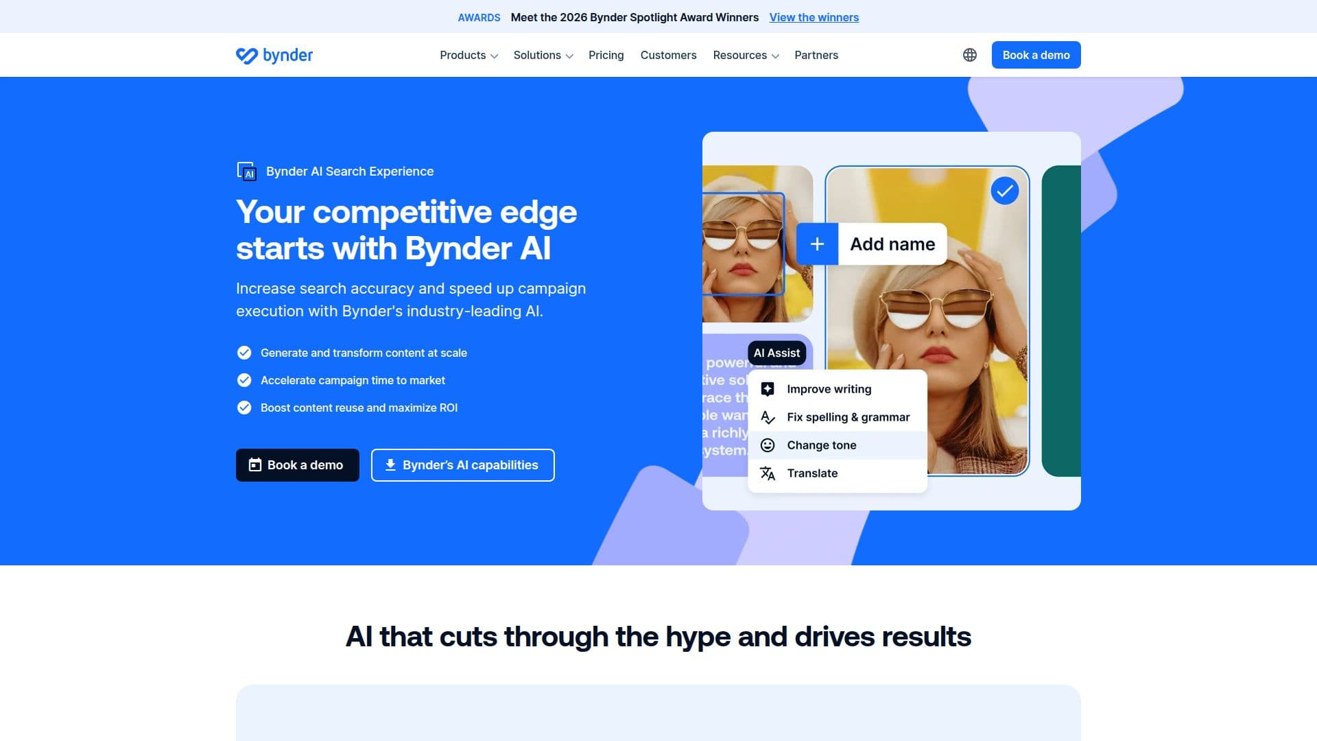 Experiência de Busca AI da Bynder screenshot