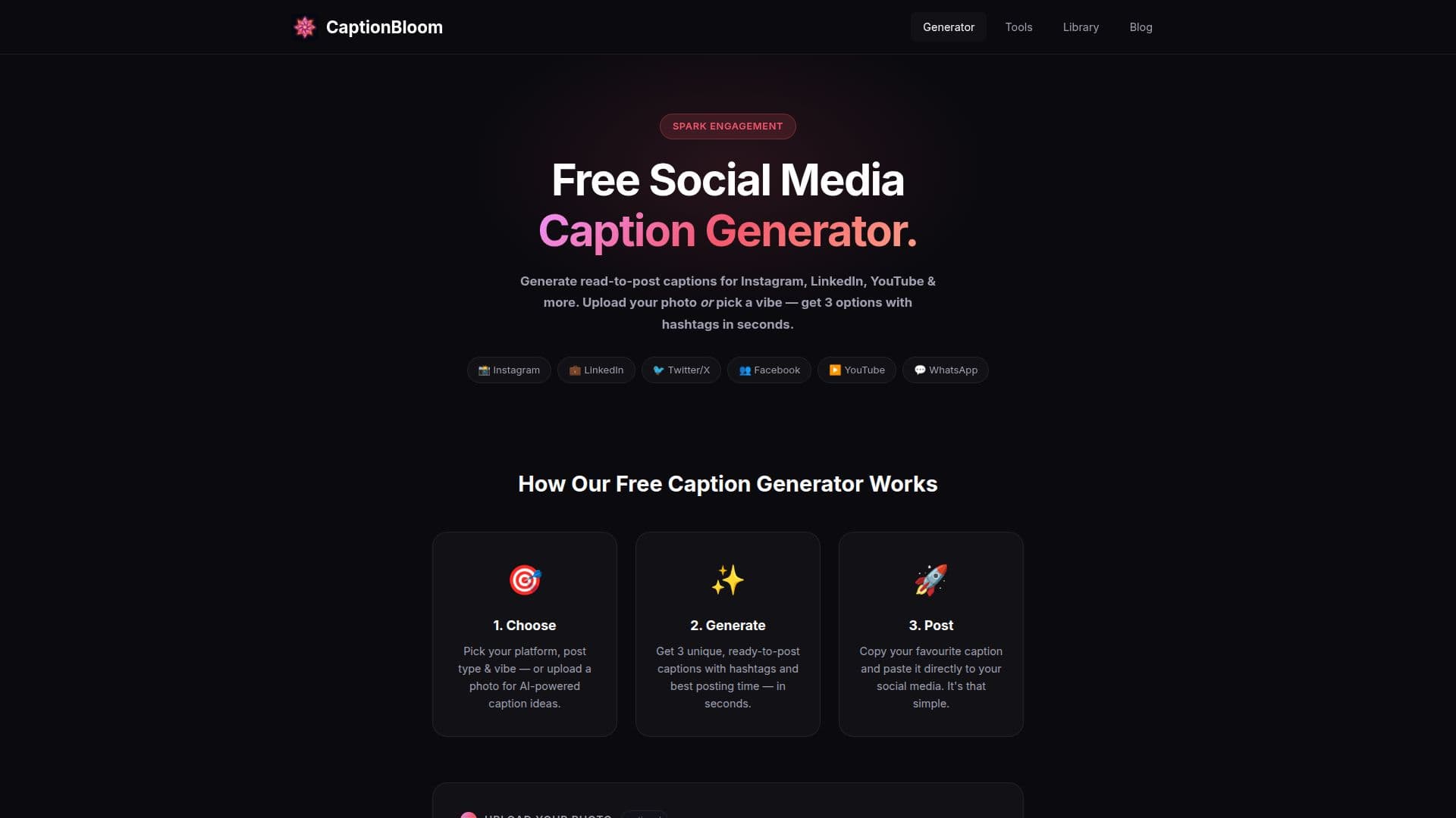 CaptionBloom screenshot
