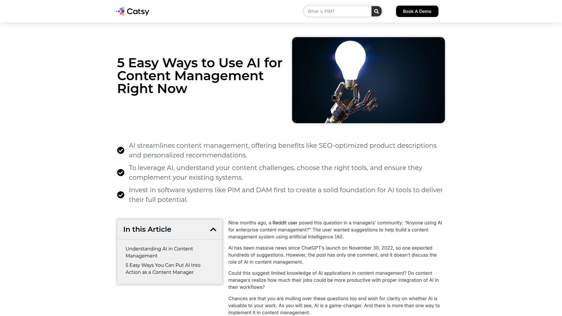 Catsy PIM & DAM Platform screenshot