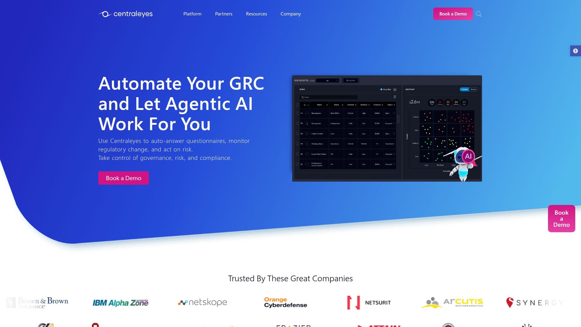 Plataforma GRC Potenciada por IA Centraleyes screenshot