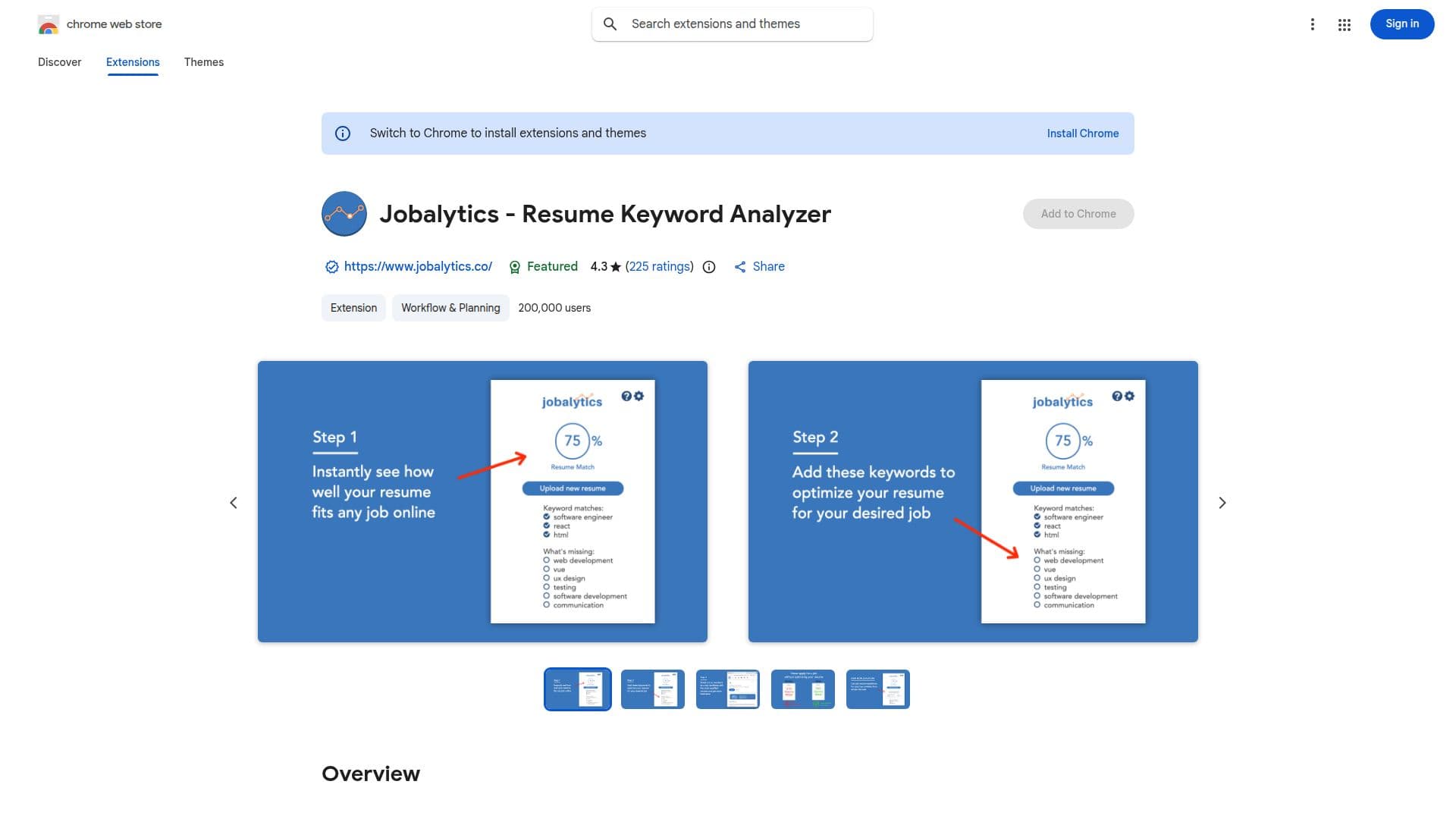 Jobalytics - Analisador de Palavras-Chave de Currículos screenshot