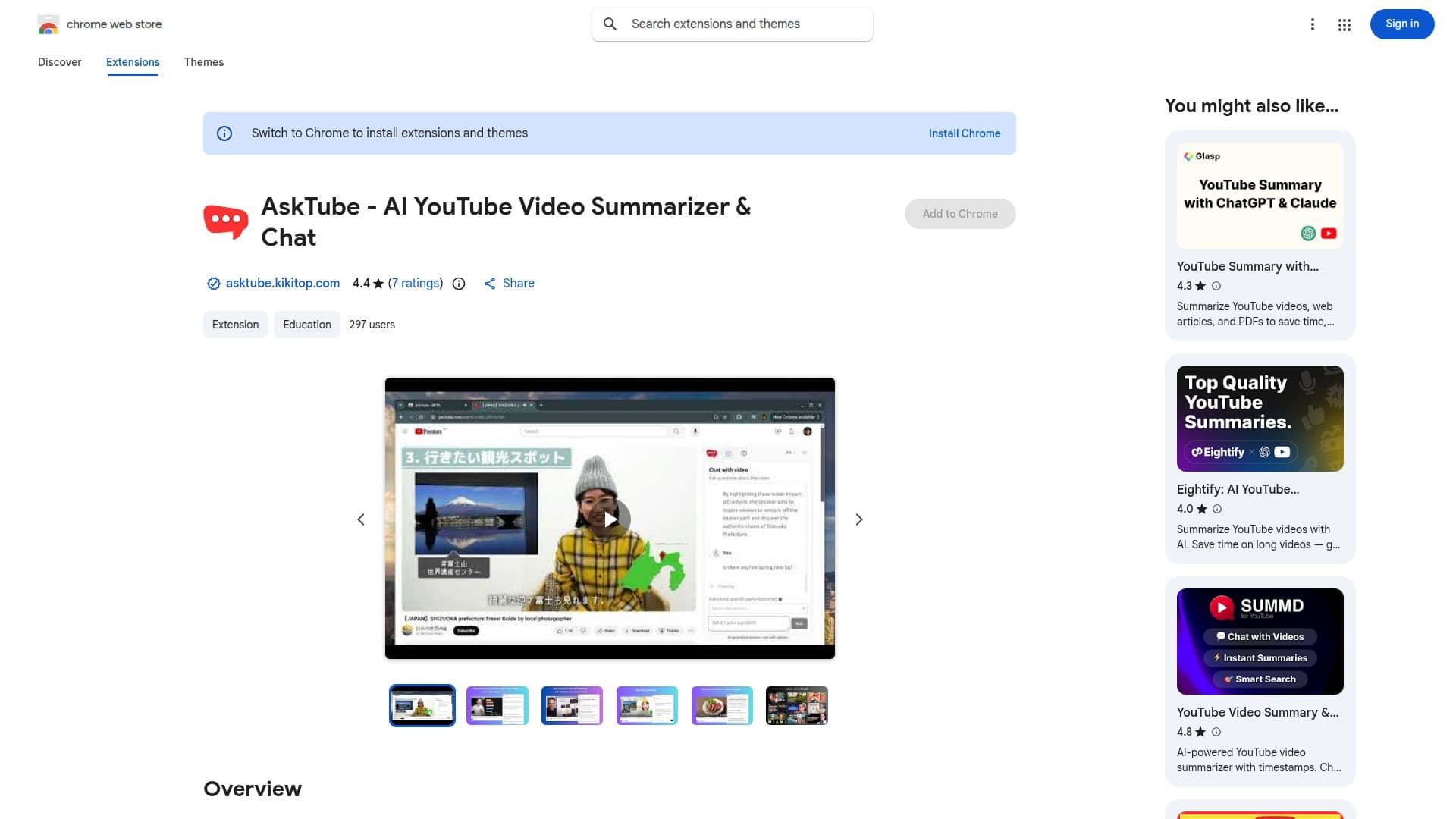 AskTube AI Video Summarizer screenshot