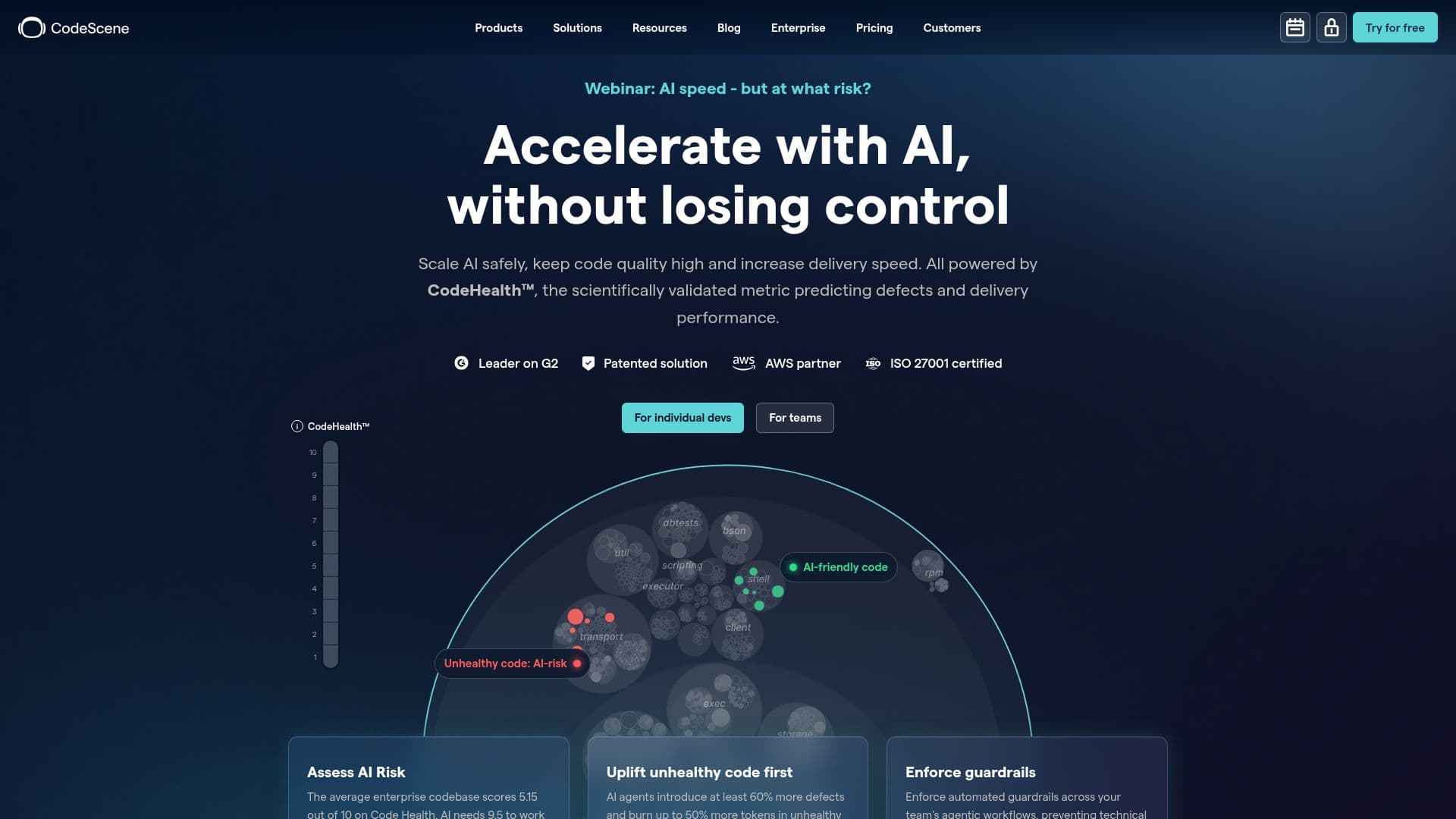 Ferramenta de Codificação CodeScene AI screenshot