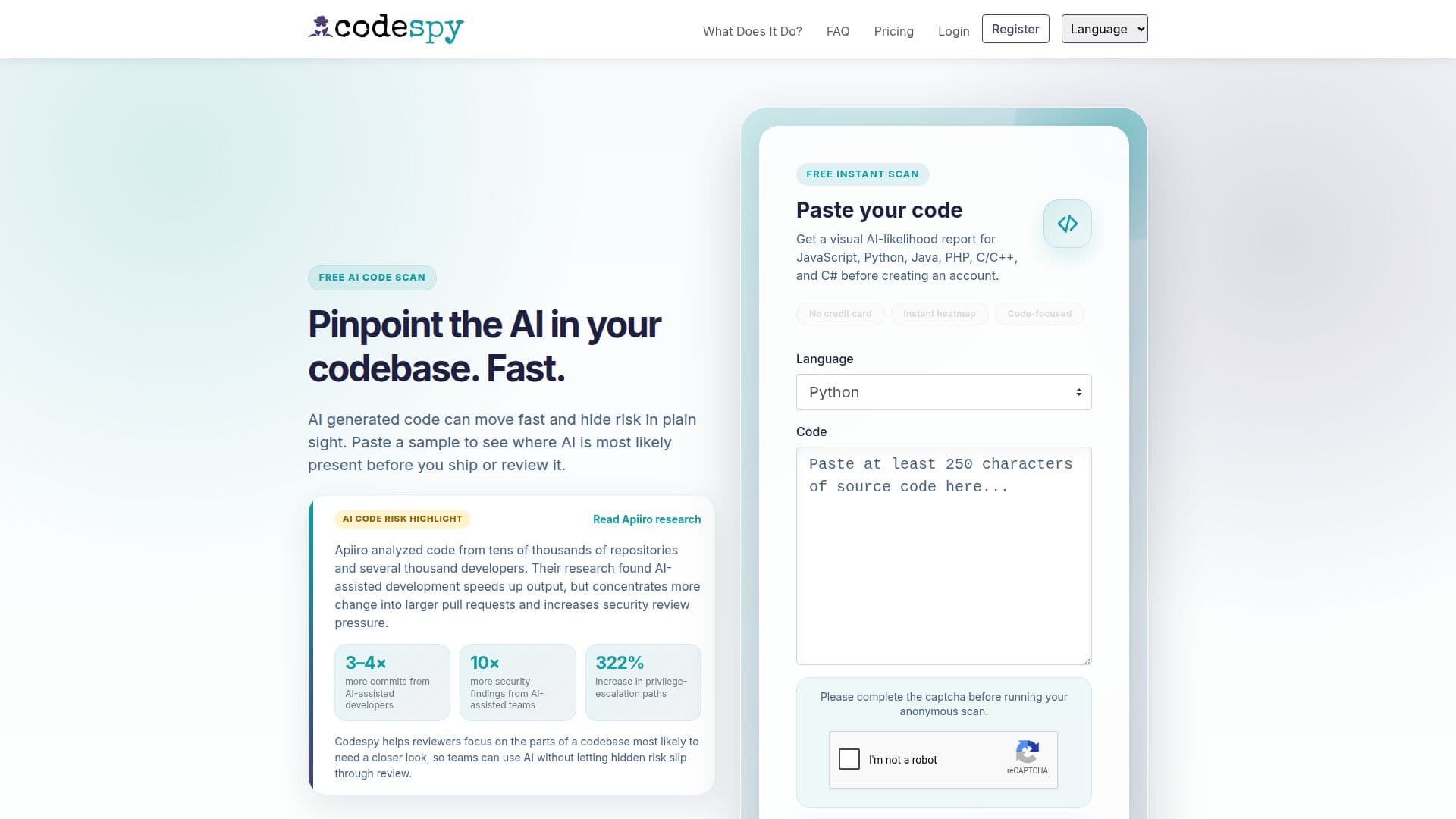 CodeSpy AI Code Detector screenshot