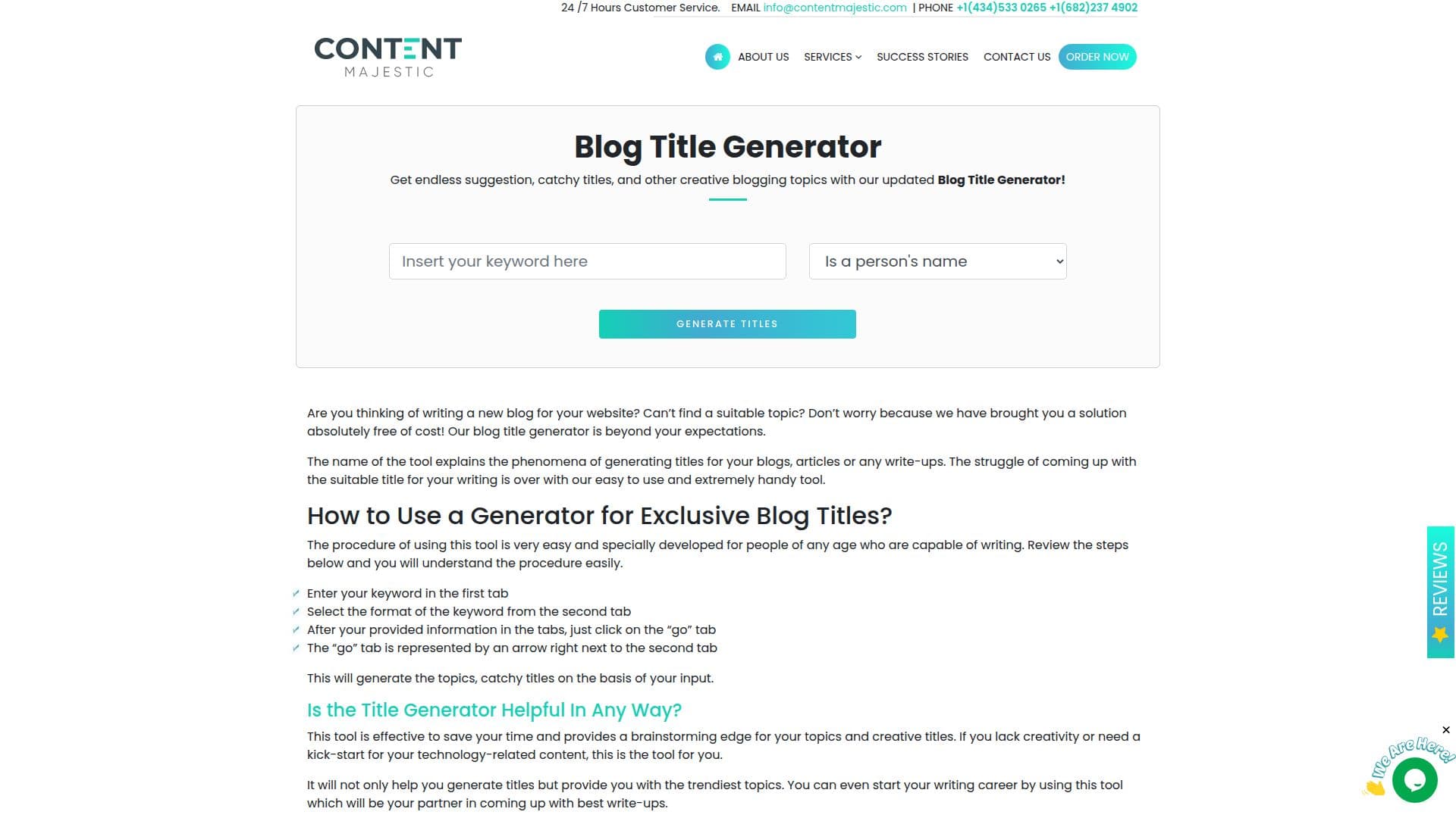 Gerador de Títulos de Blog Content Majestic screenshot