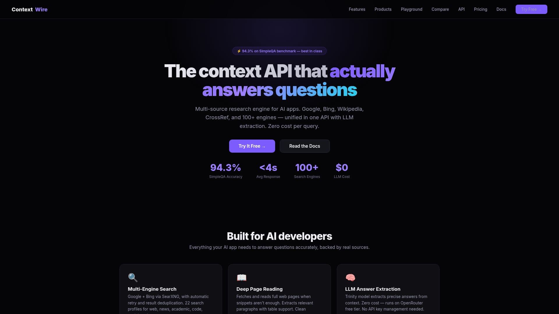 ContextWire — API de Pesquisa com IA screenshot