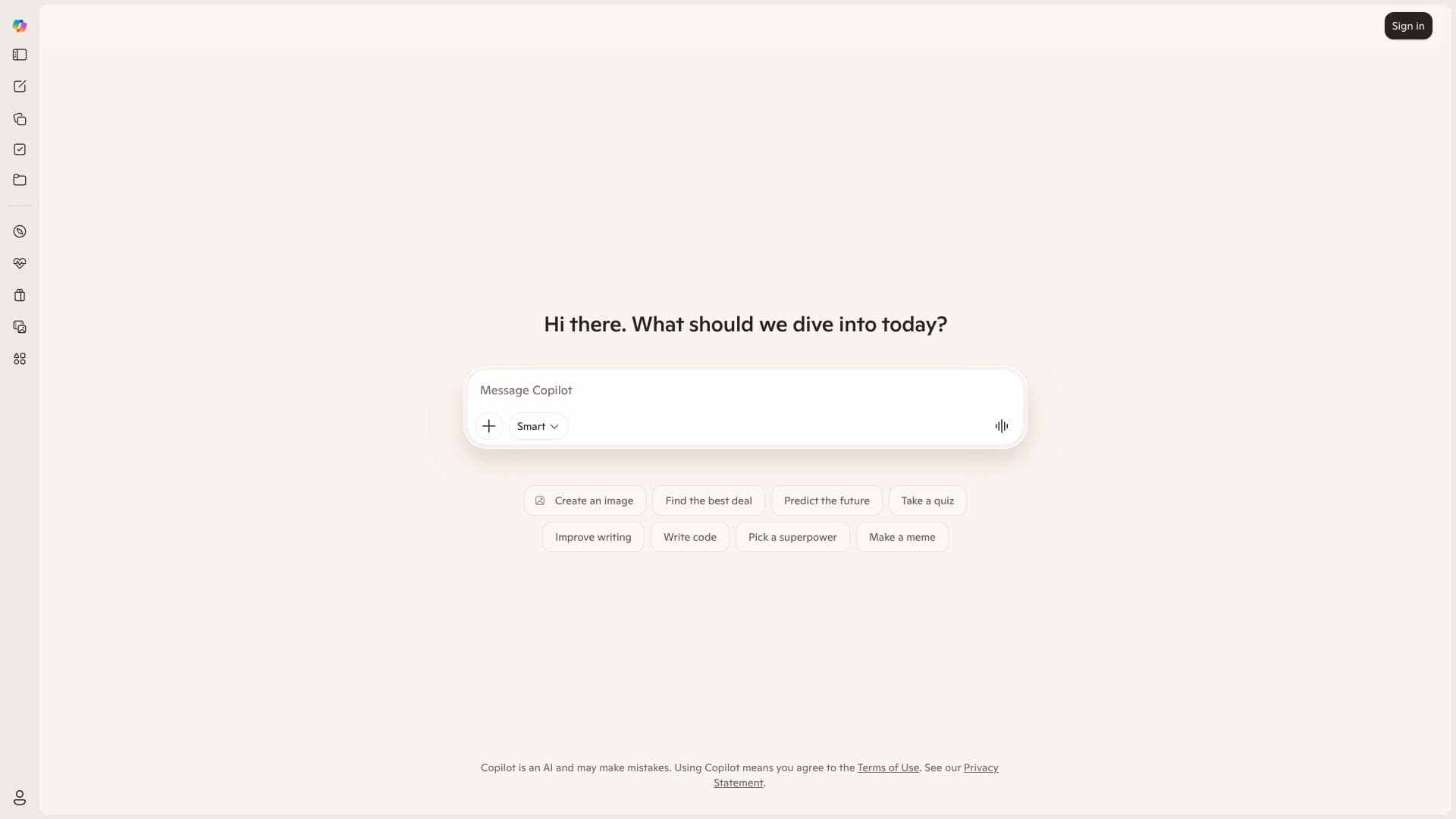 Microsoft Copilot screenshot