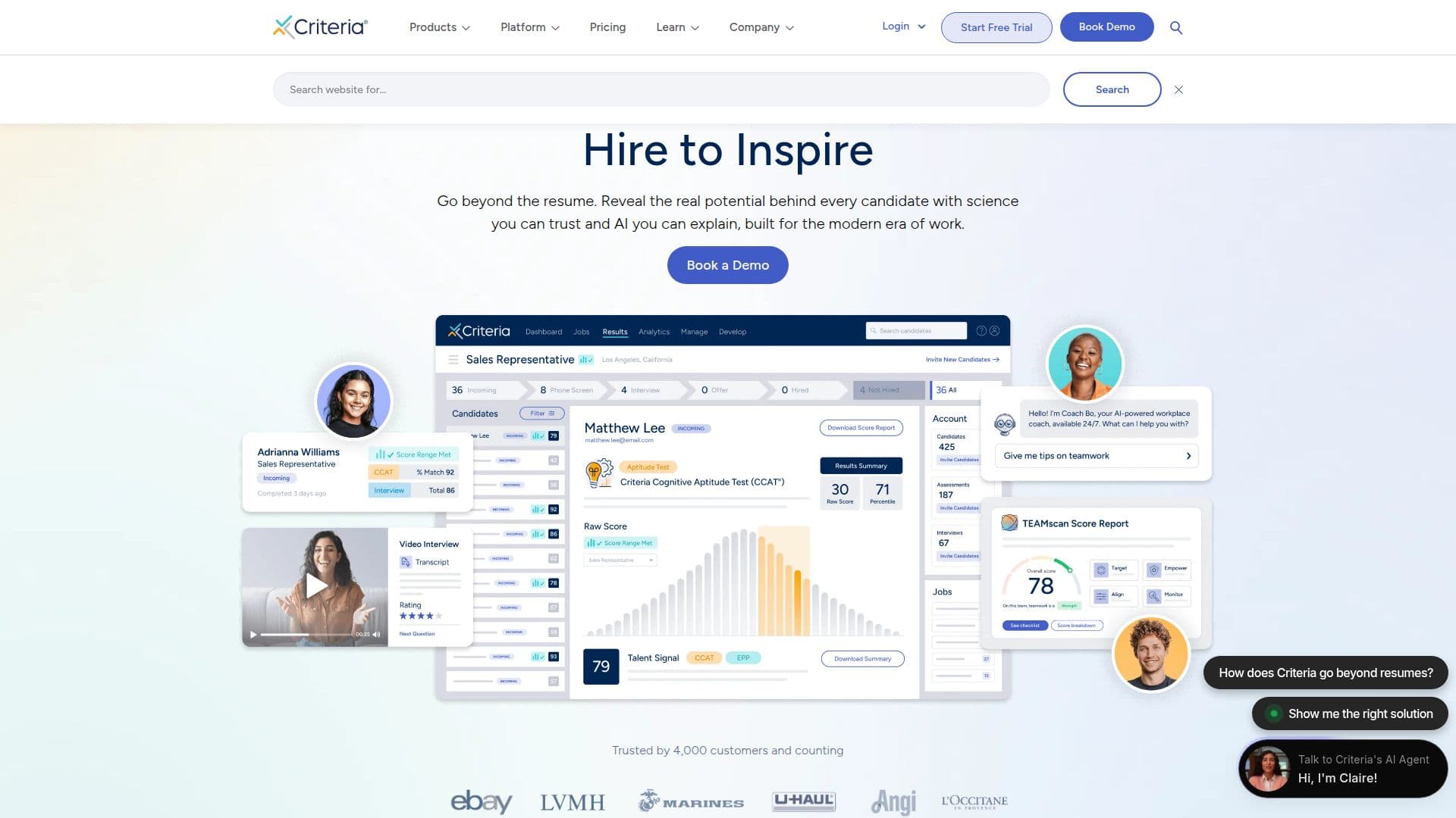 Criteria Talent Platform screenshot