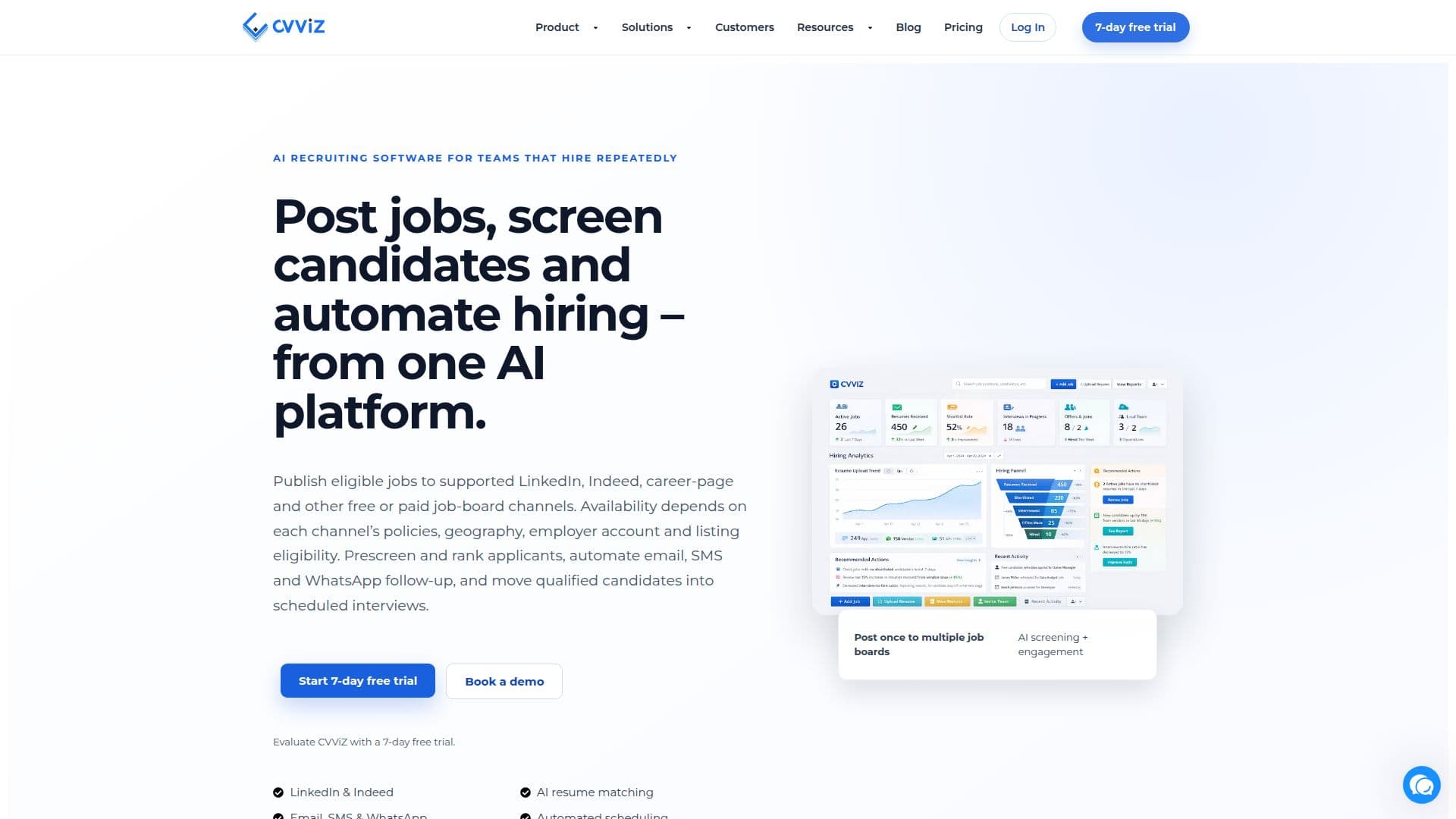 Software de Recrutamento CVViZ AI screenshot