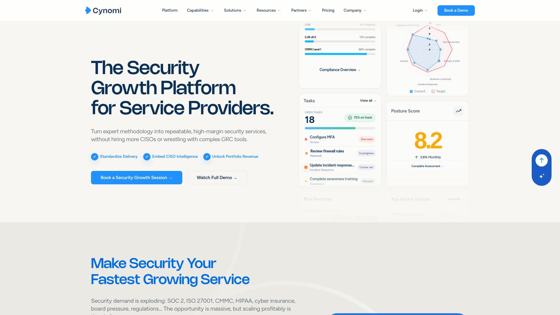 Cynomi Security Growth Platform screenshot