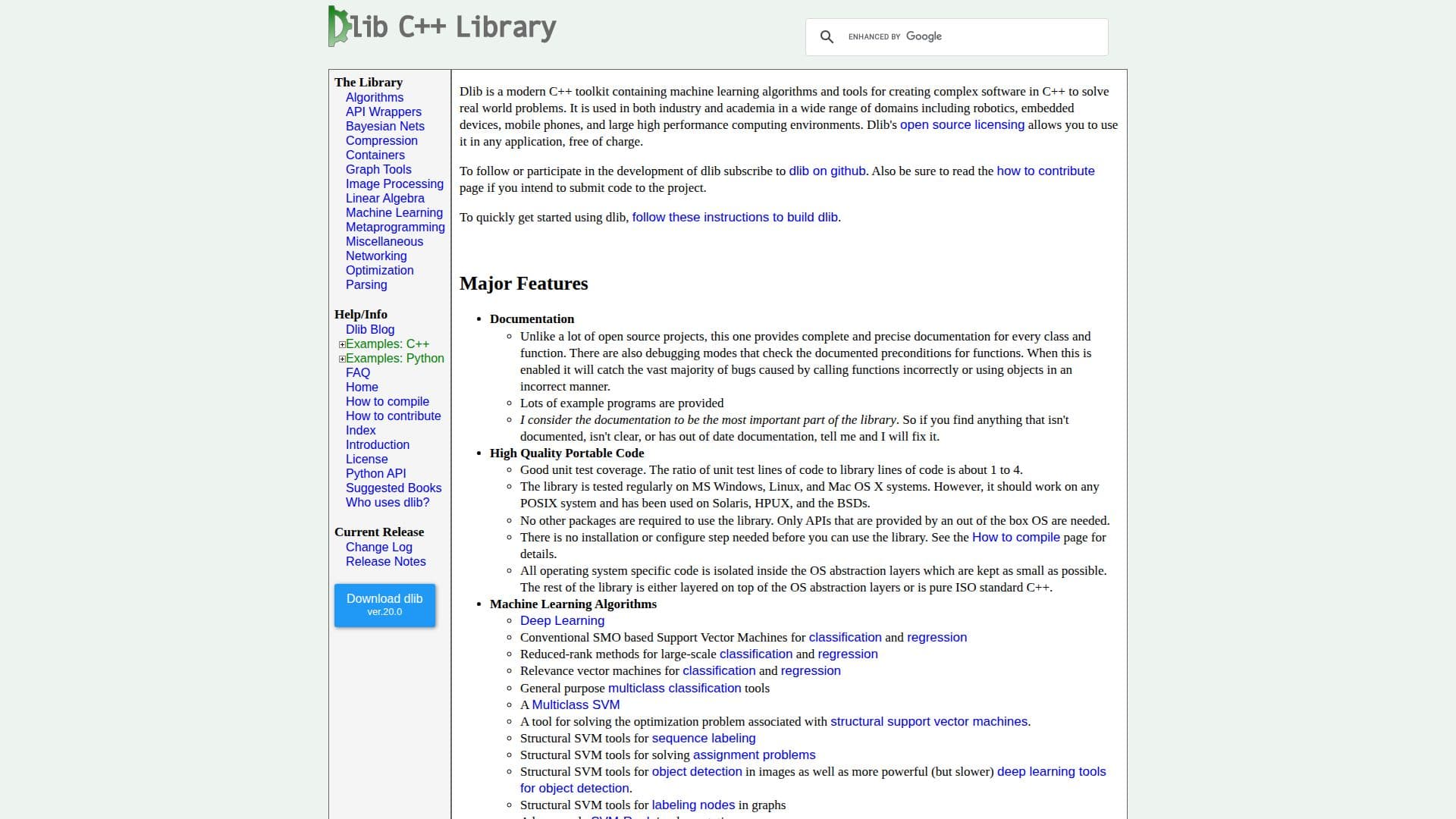 Biblioteca Dlib C++ screenshot