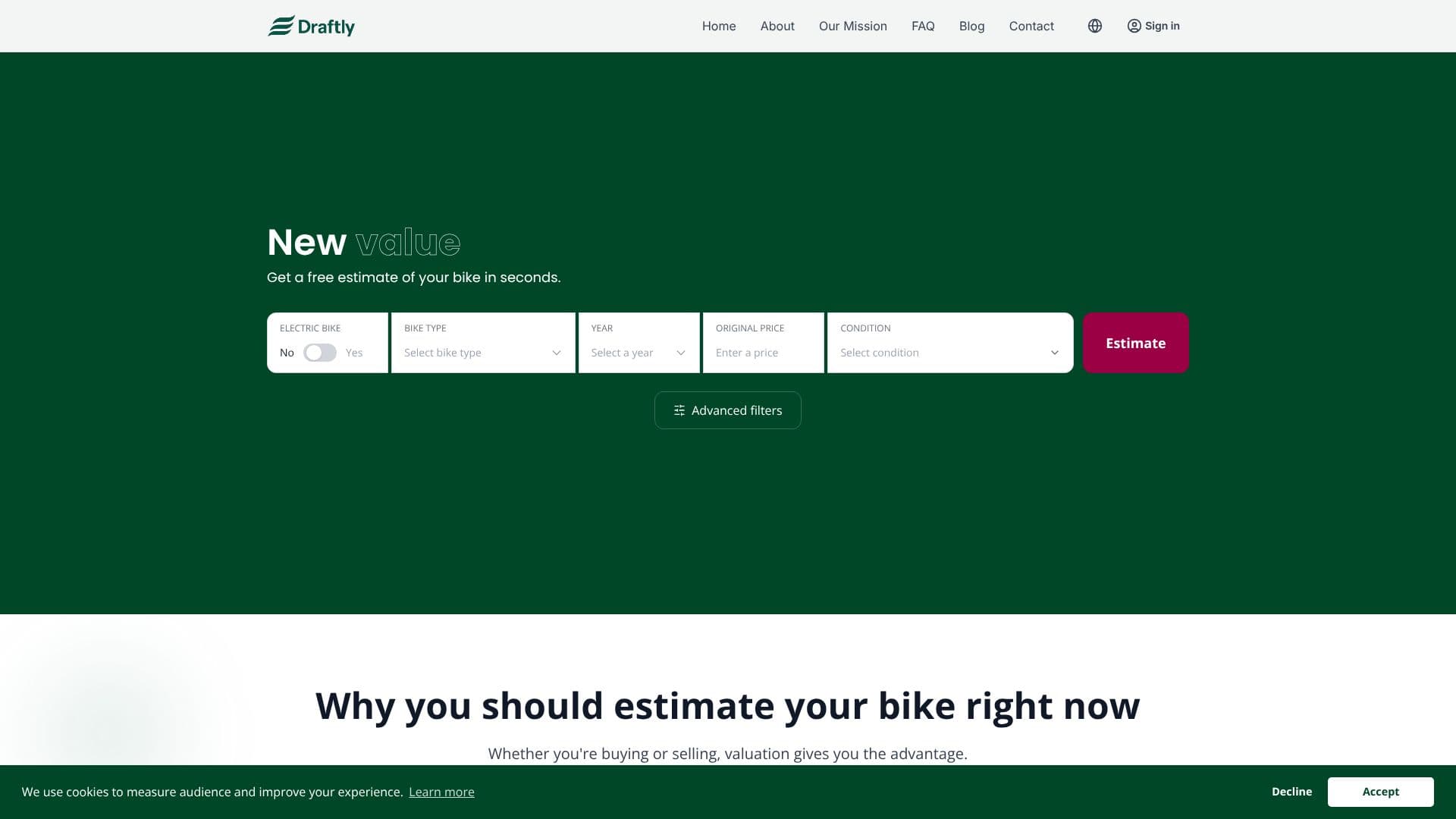 Valoración de Bicicletas Draftly screenshot