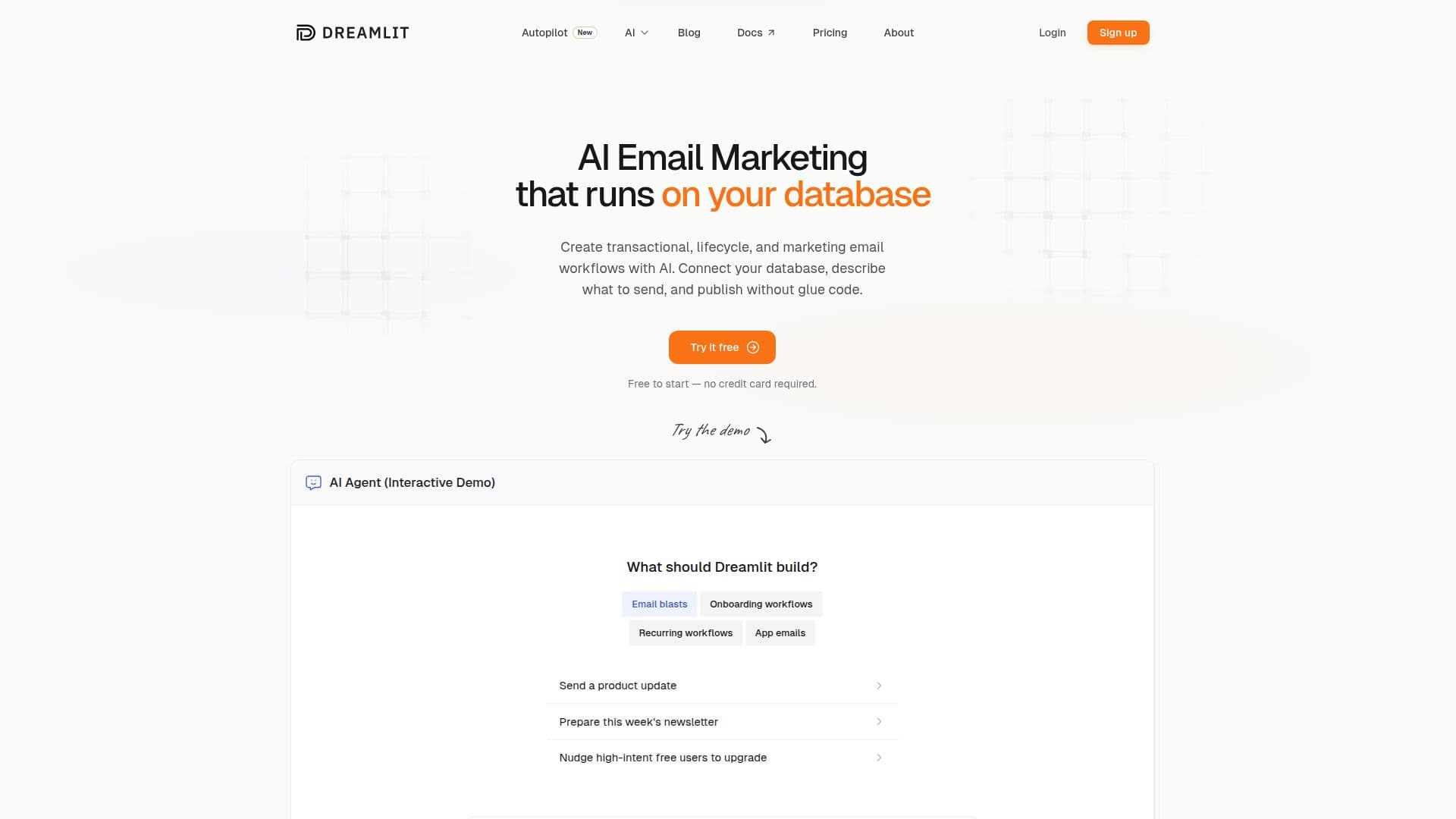 Plataforma de Marketing por Email Dreamlit AI screenshot