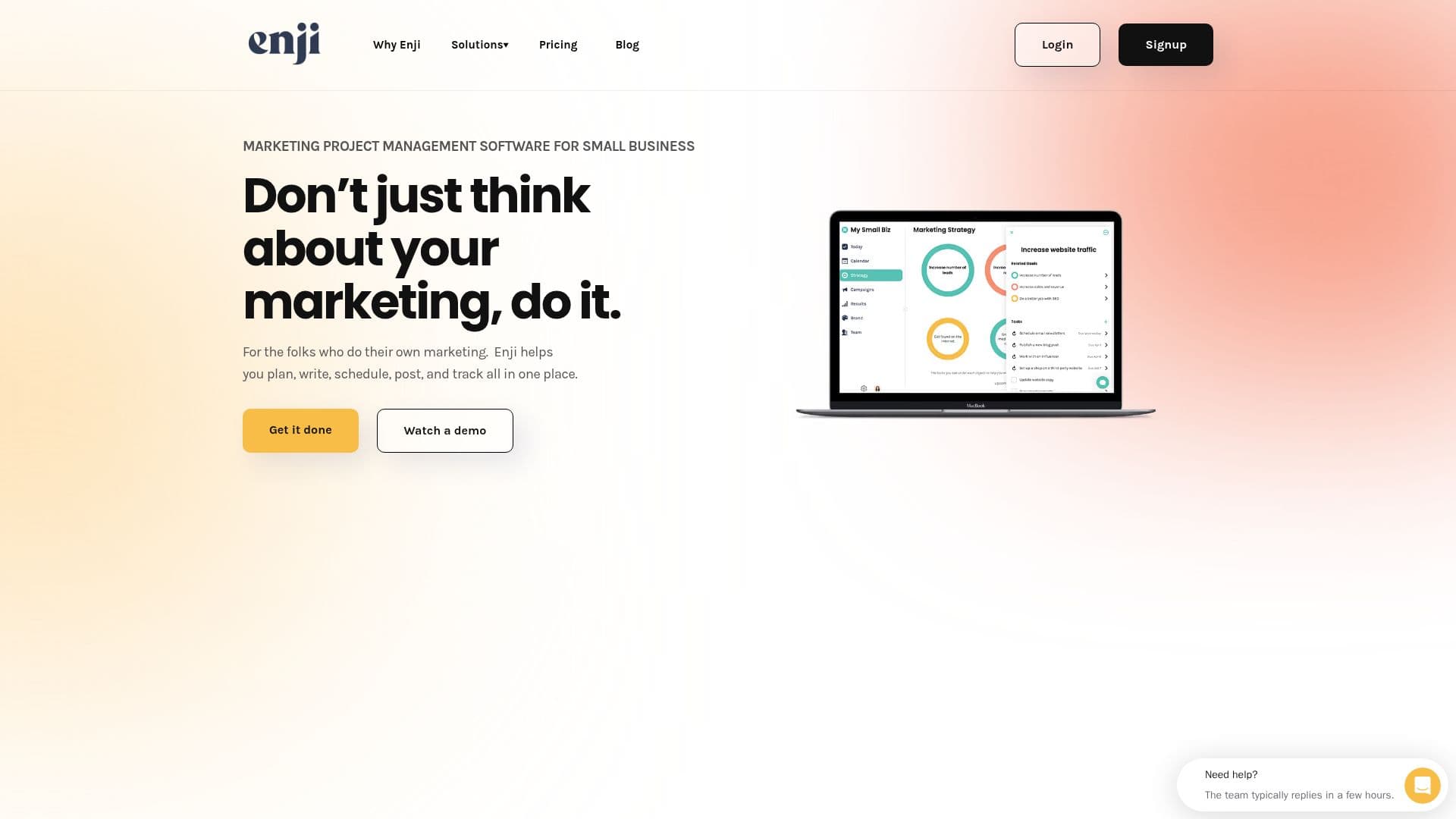Enji Marketing Software screenshot