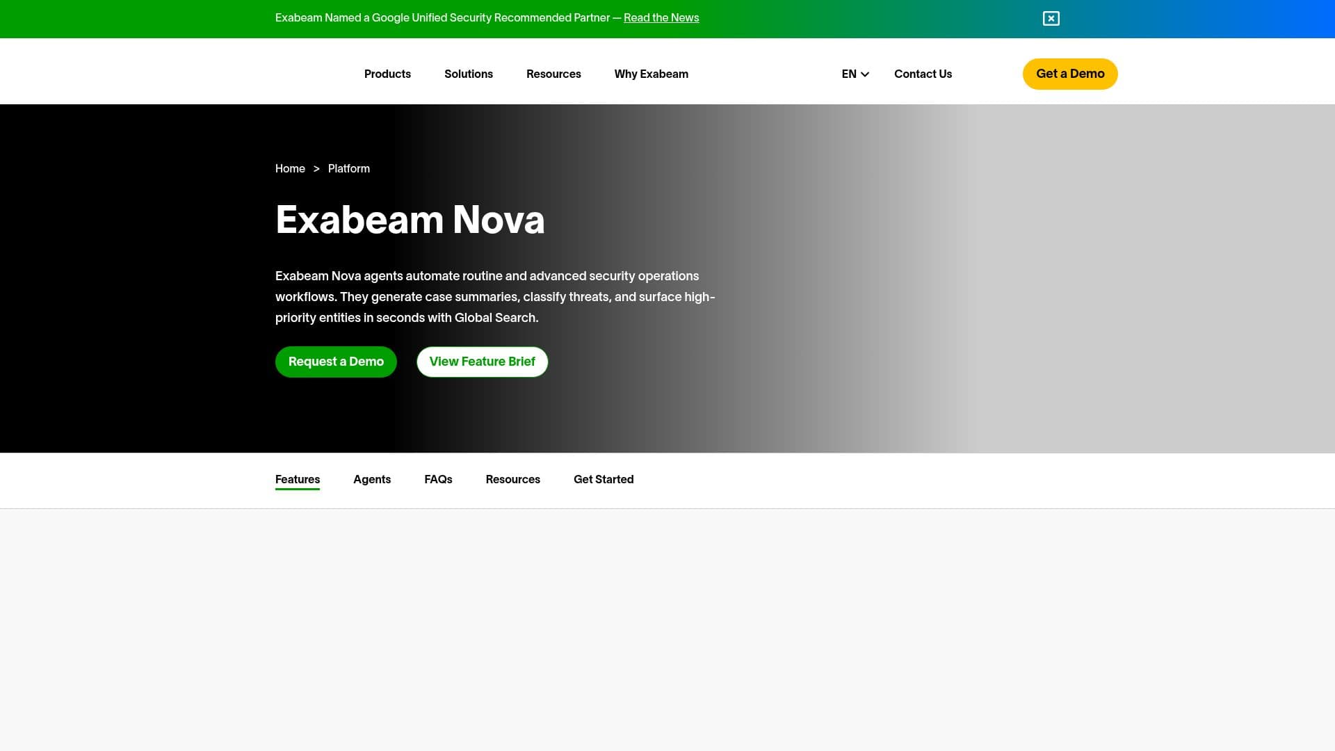 Exabeam Nova screenshot