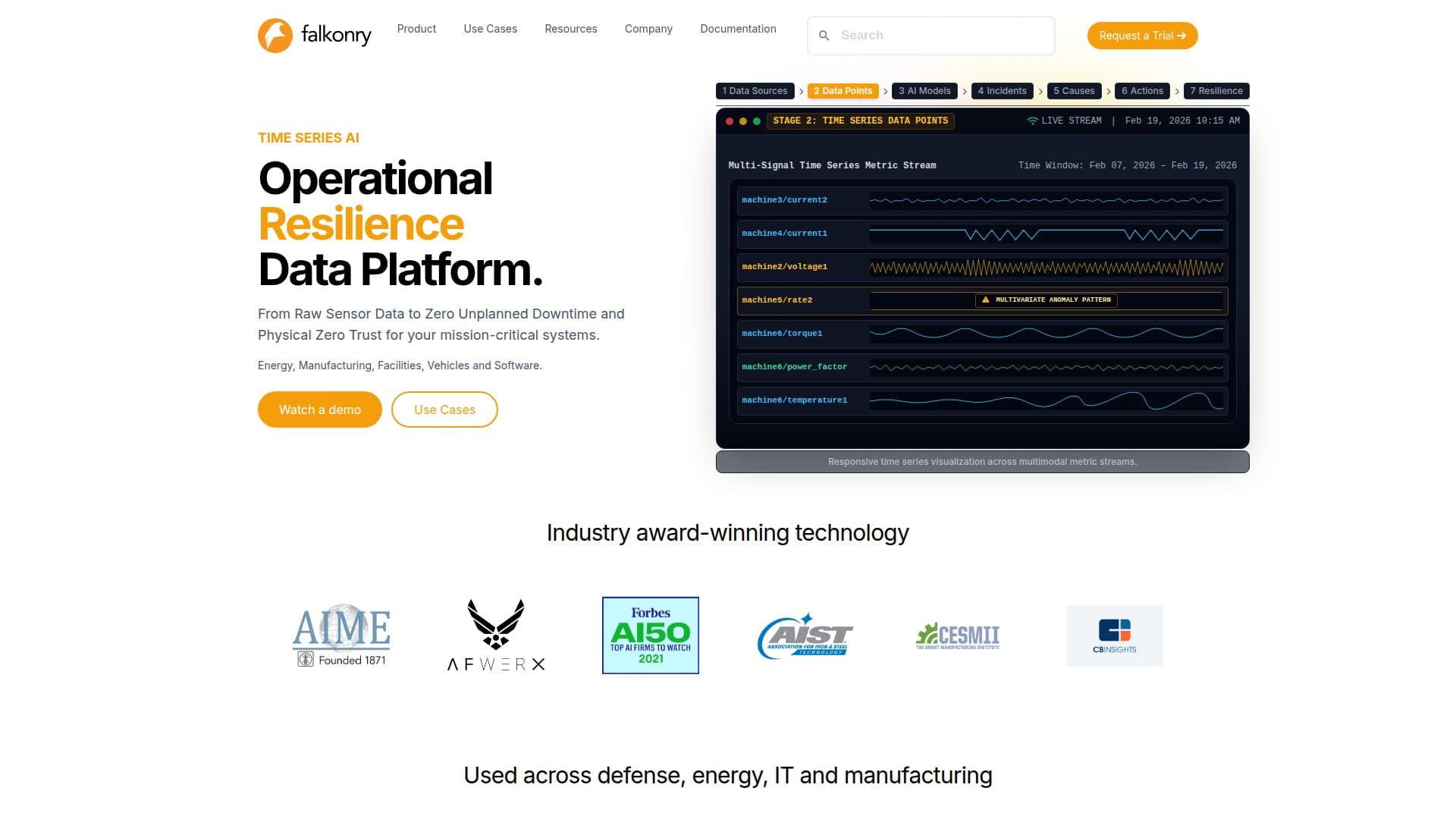 Plataforma de IA para Séries Temporais Falkonry screenshot
