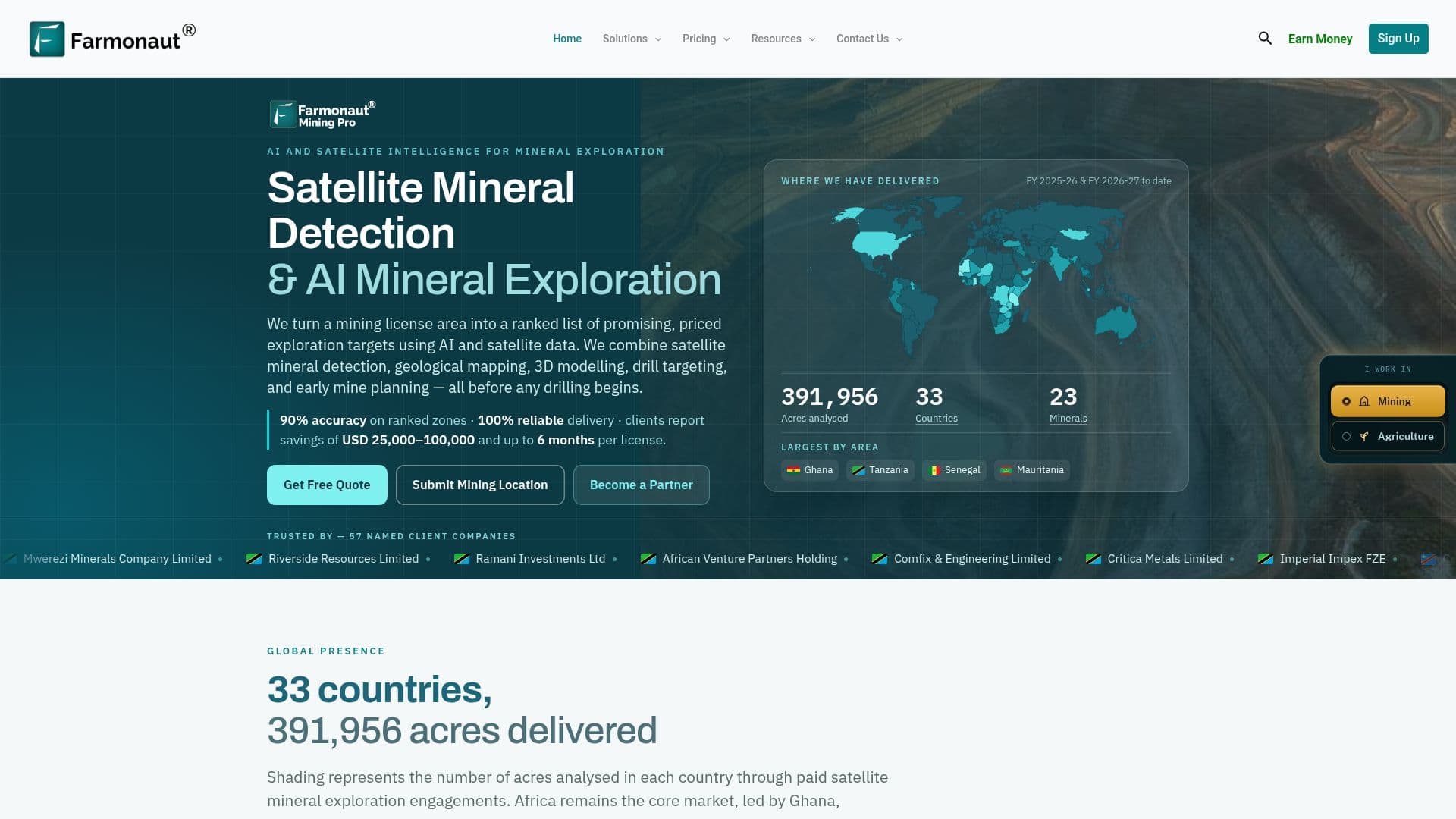 Farmonaut — Monitoramento de Culturas por Satélite e Detecção de Minerais screenshot