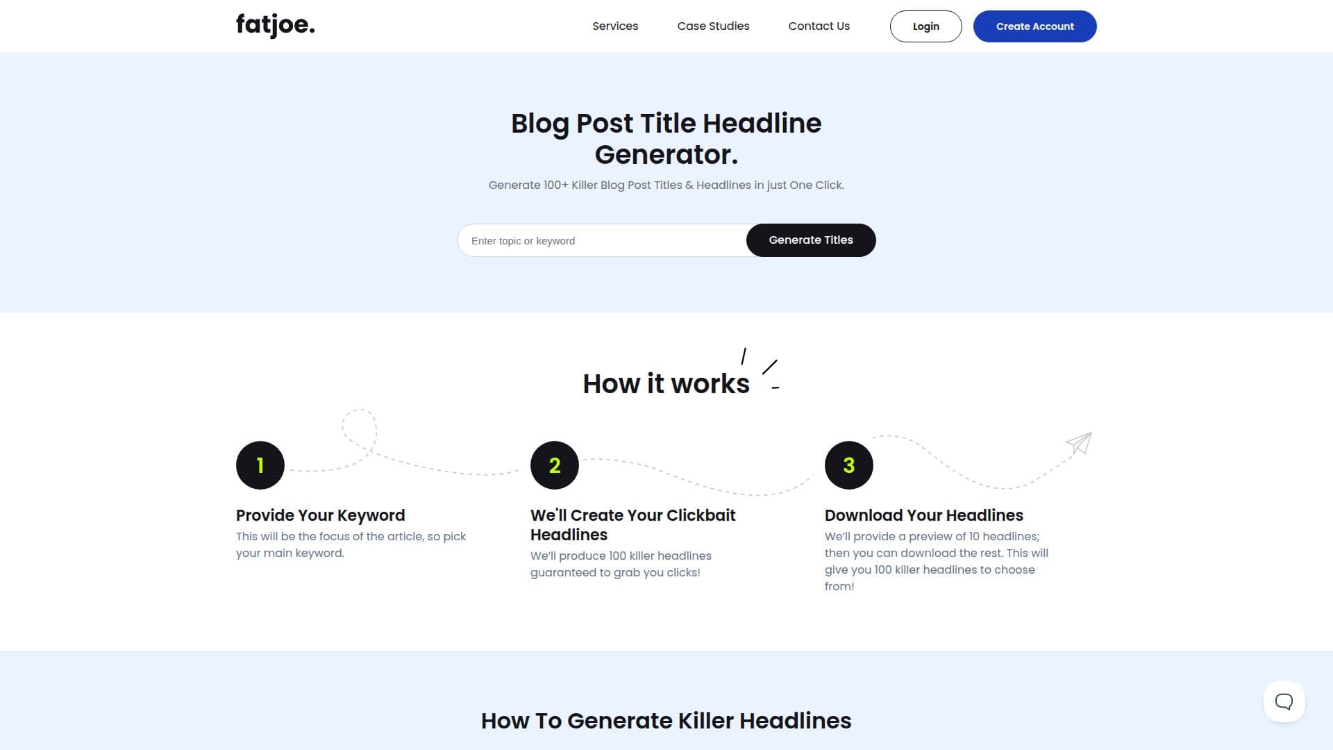 Gerador de Títulos para Postagens de Blog FATJOE screenshot