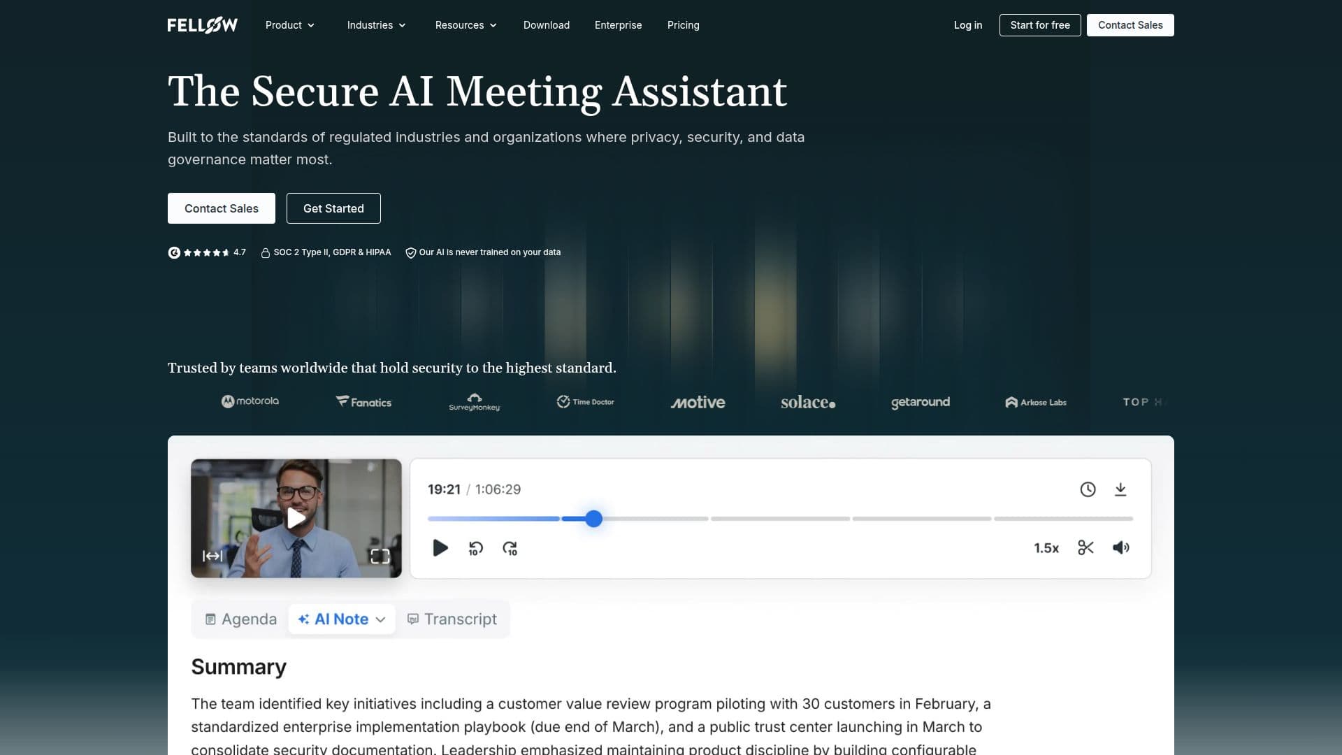 Fellow AI Meeting Assistant screenshot