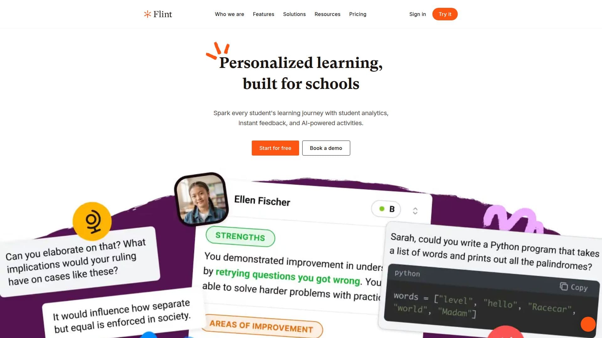 Plataforma de Aprendizagem AI FlintK12 screenshot