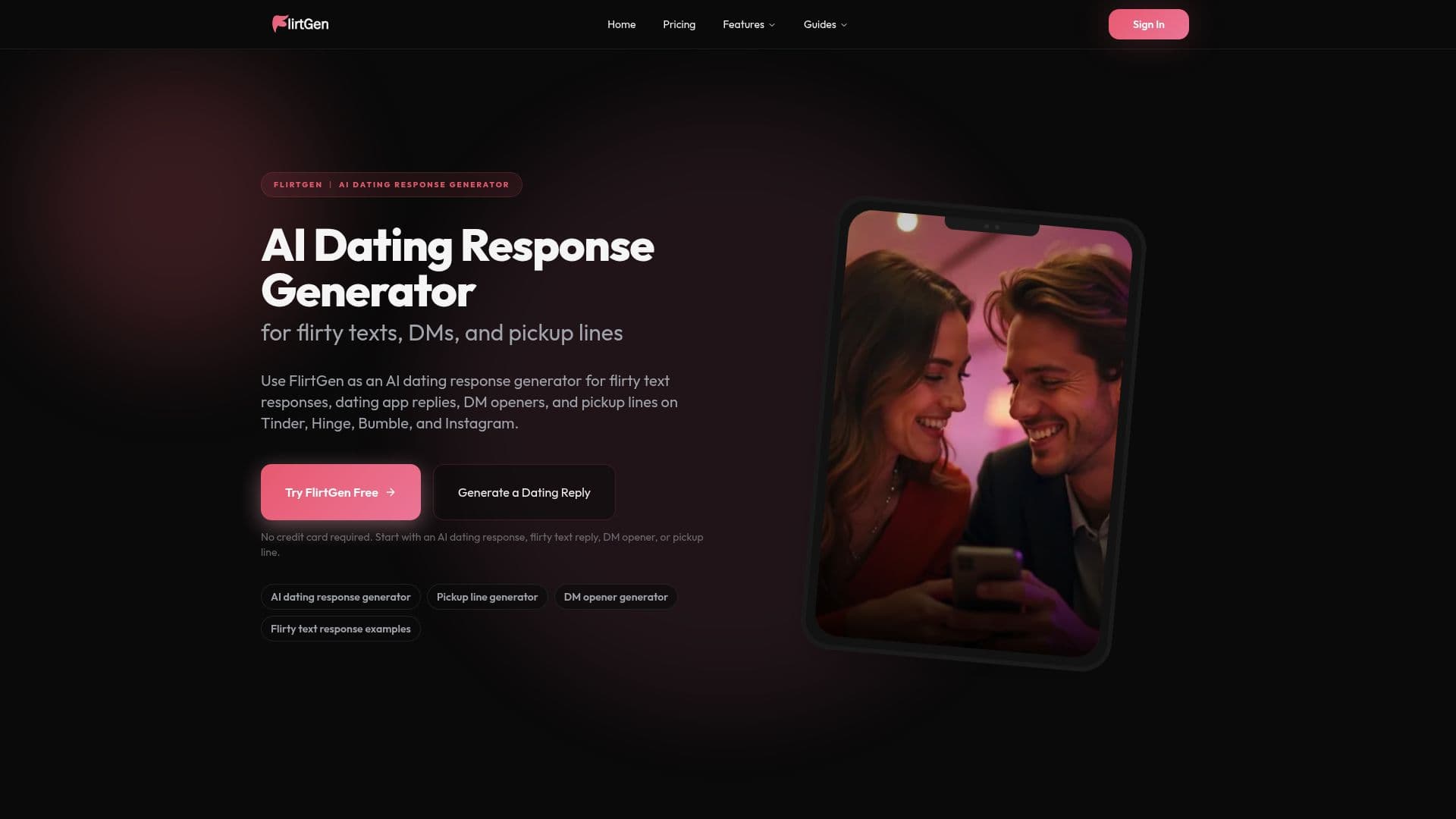 FlirtGen: Gerador de Respostas para Namoro com IA screenshot
