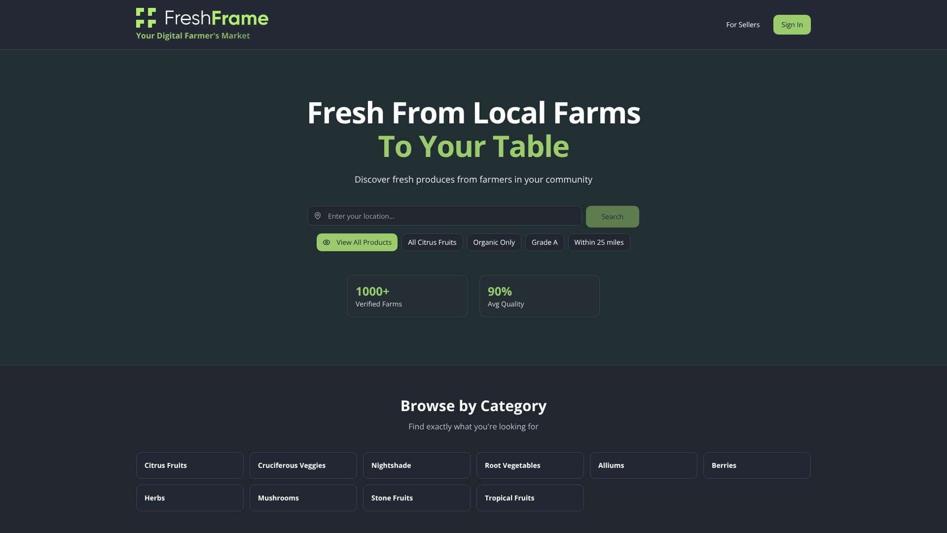 FreshFrame - 农产品市场 screenshot