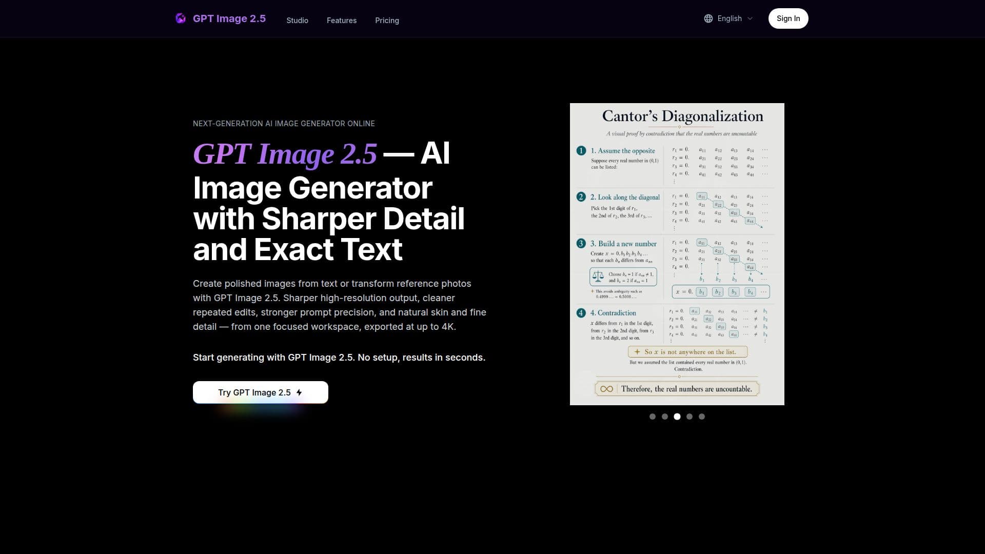 GPT 이미지 2.5 AI 이미지 생성기 screenshot