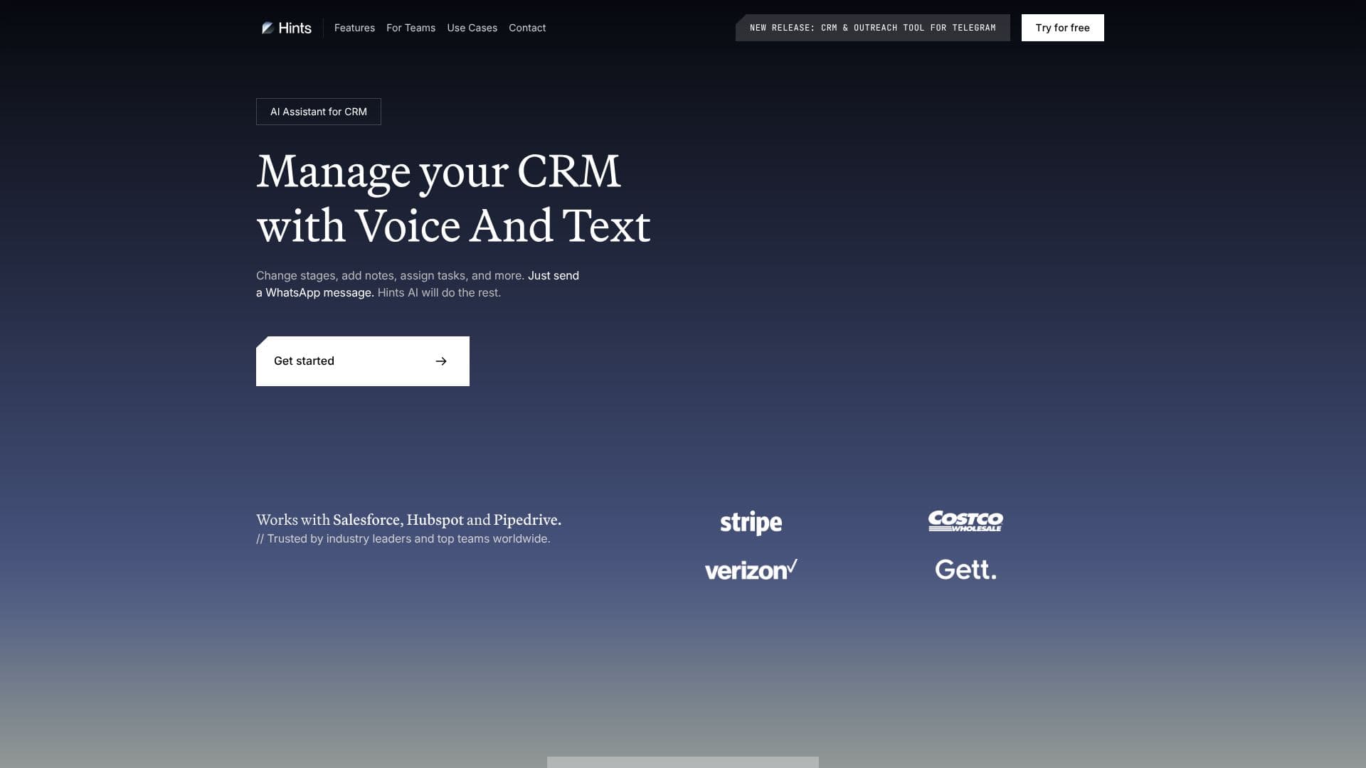 Hints CRM AI Assistant screenshot