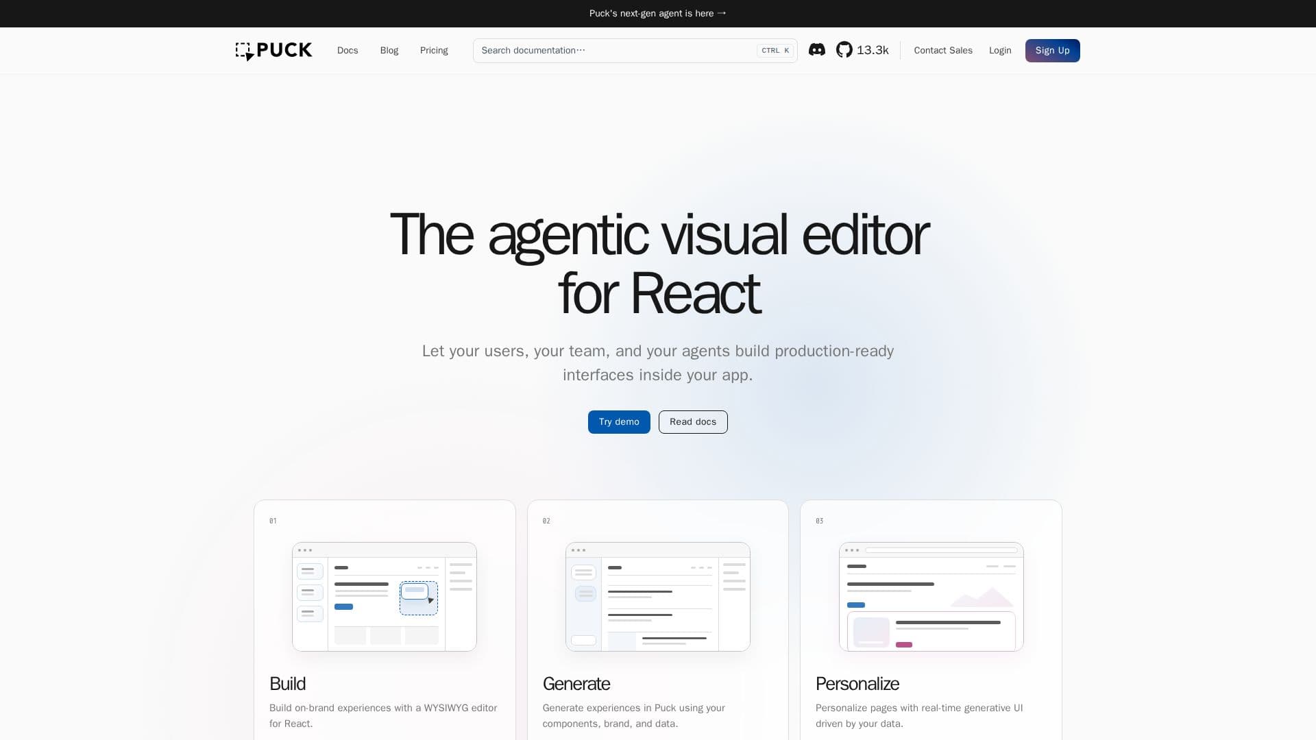 Puck - Editor Visual para React screenshot