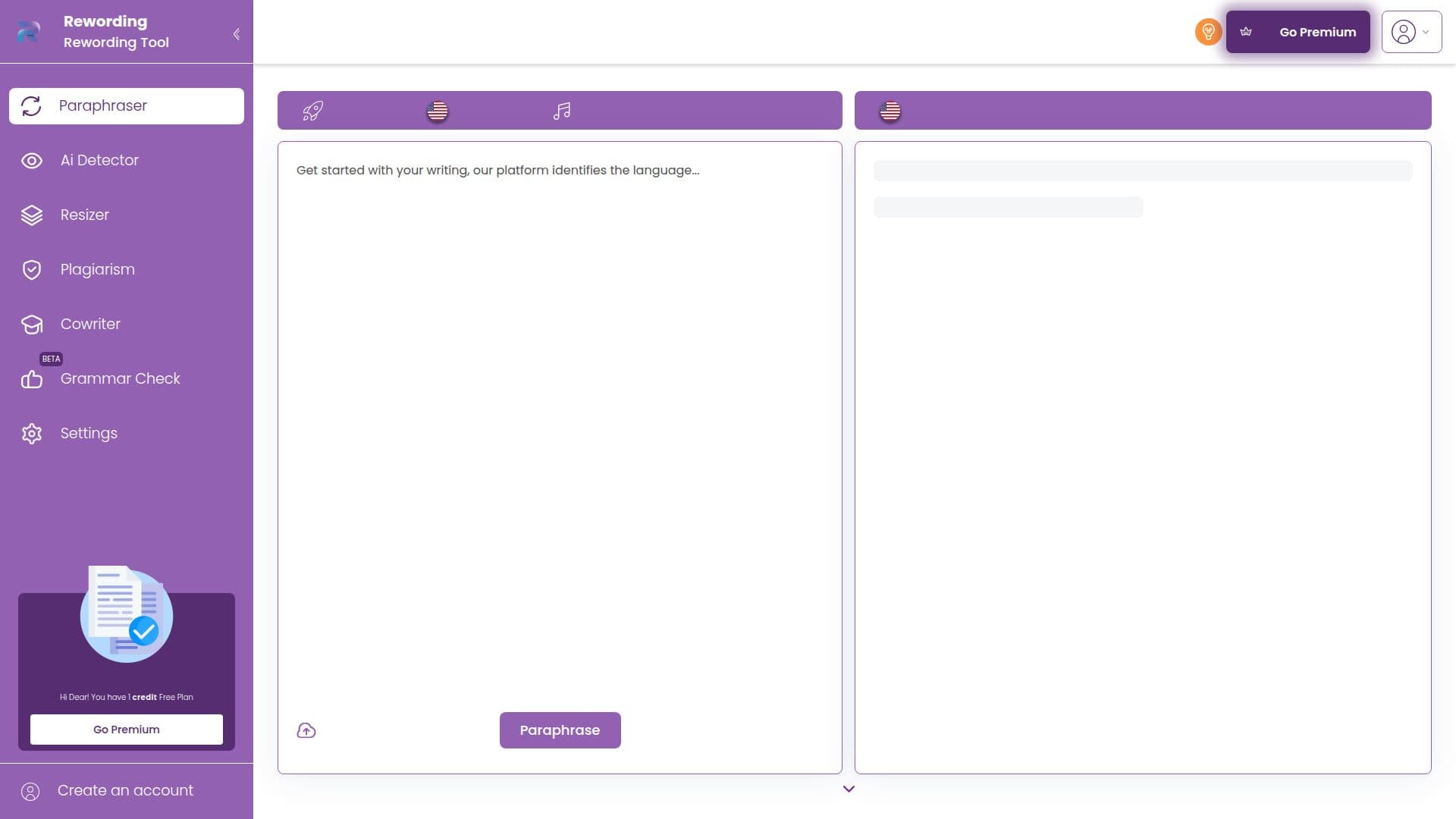 Reword - Ferramenta de Reescrita com IA screenshot