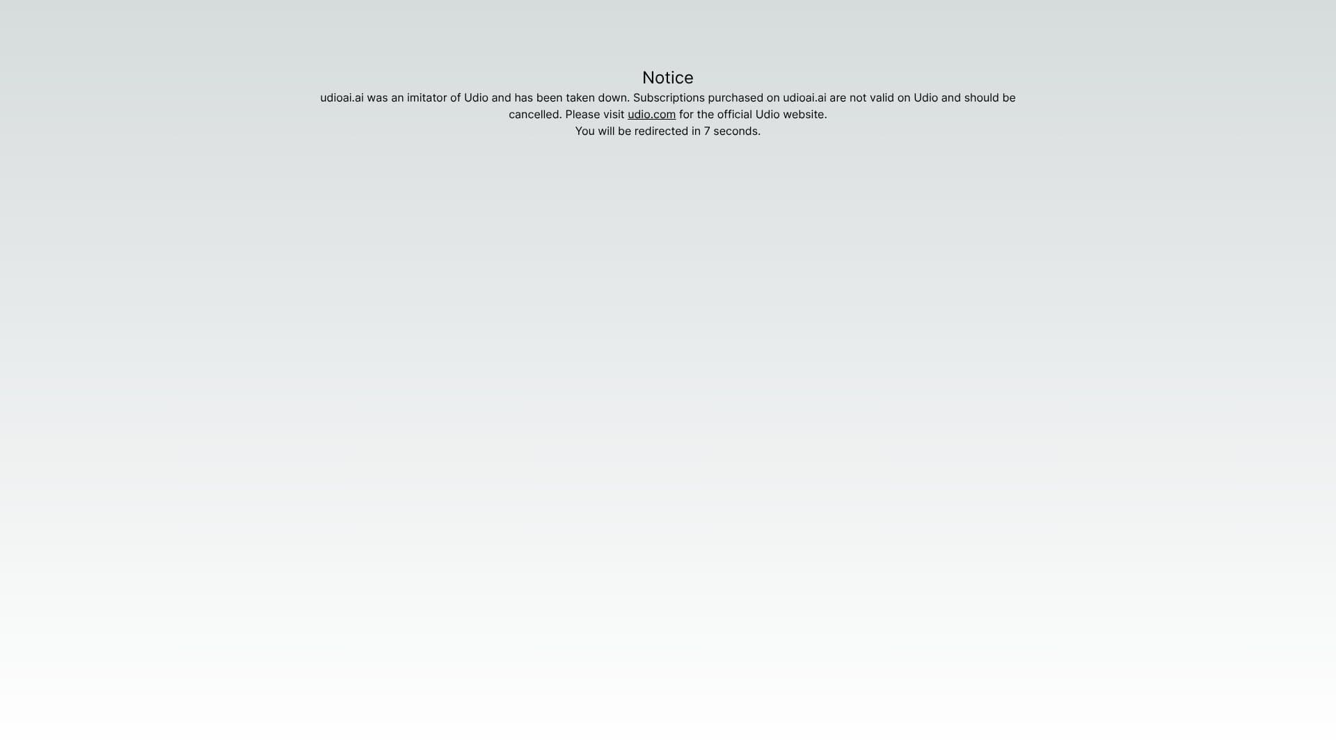 Udio AI Takedown screenshot