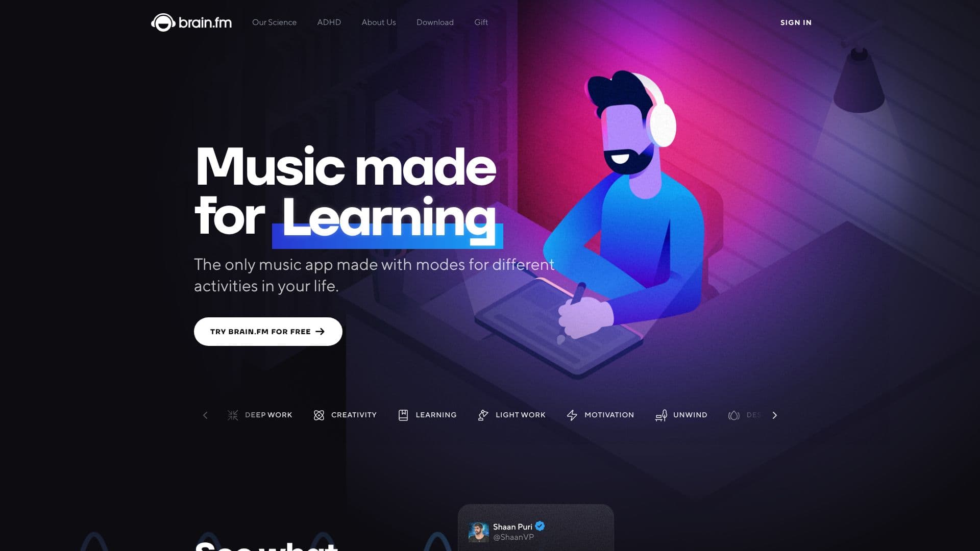 Brain.fm screenshot