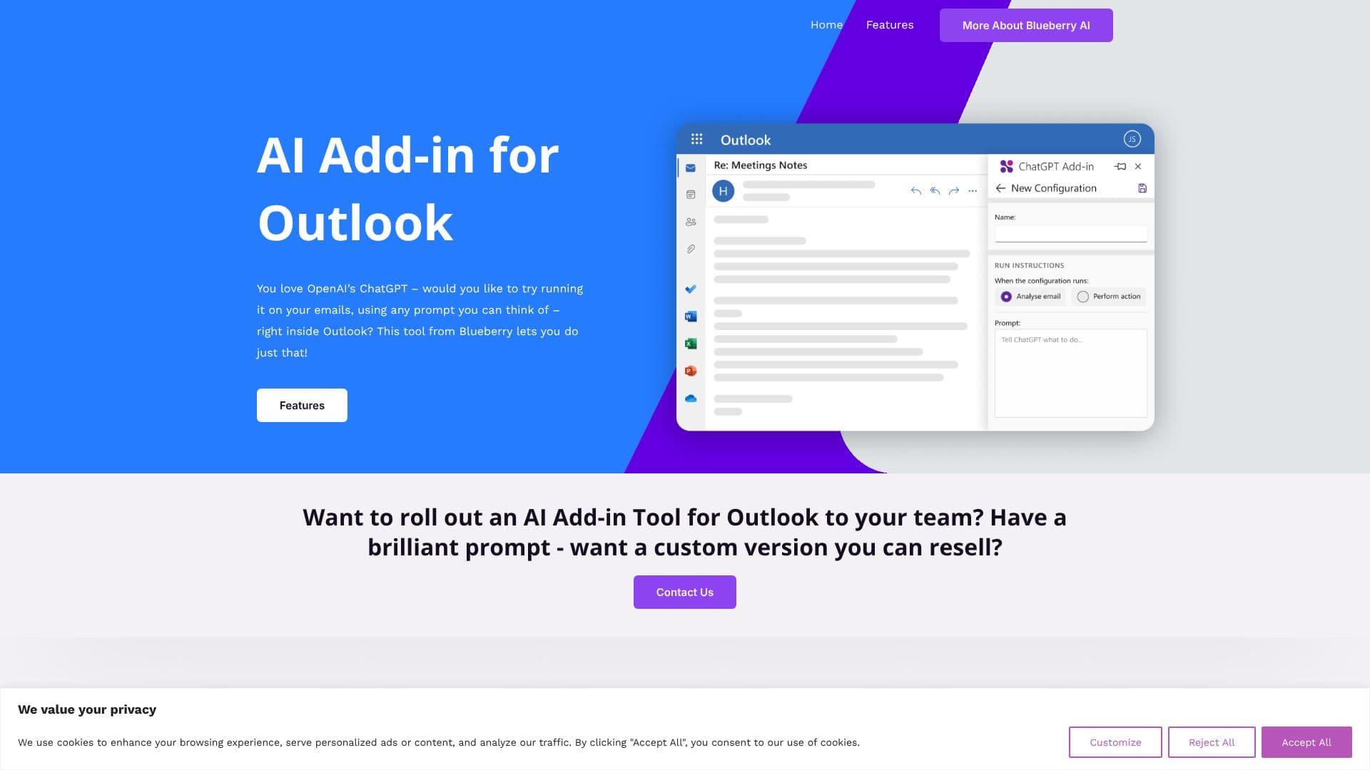 ChatGPT para Outlook screenshot